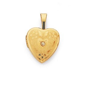 9ct-Gold-Diamond-Set-Small-Heart-Locket on sale