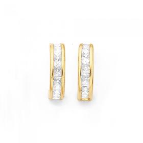 9ct-Gold-Cubic-Zirconia-Half-Hoops on sale