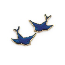 9ct-Gold-Enamel-Childs-Bluebird-Stud-Earrings on sale