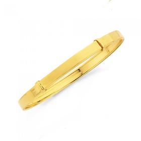 9ct+Gold+40mm+Plain+Expandable+Baby+Bangle