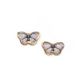 9ct-Gold-Purple-Enamel-Stud-Earrings on sale