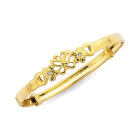 9ct-Gold-Diamond-Expandable-Baby-Bangle on sale