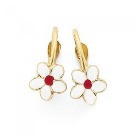 9ct-Gold-Flower-Hoop-Earrings on sale