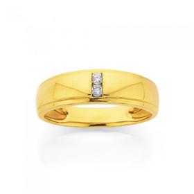 9ct-Gold-Diamond-Gents-Ring on sale