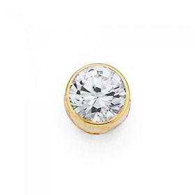 9ct-Gold-Cubic-Zirconia-Gents-Round-Single-Stud-Earring on sale