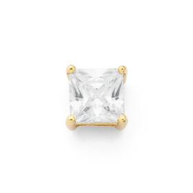 9ct+Gold%2C+Cubic+Zirconia+Single+Stud+Earring