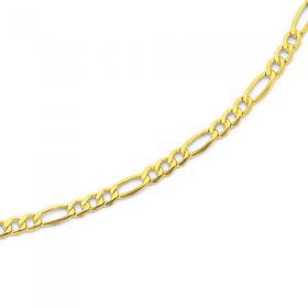 9ct+Gold+25cm+Figaro+3%2B1+Anklet