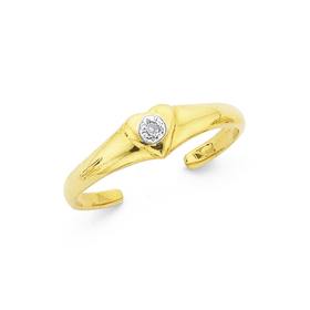 9ct-Gold-Diamond-Heart-Toe-Ring on sale