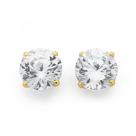 9ct-Gold-Cubic-Zirconia-Stud-Earrings on sale