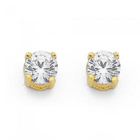 9ct-Gold-Cubic-Zirconia-Stud-Earrings on sale