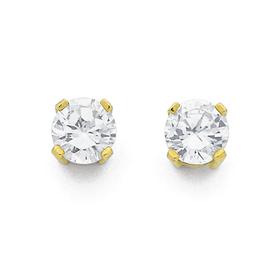 9ct-Gold-Cubic-Zirconia-Round-Stud-Earrings on sale