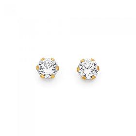 9ct-Gold-Cubic-Zirconia-Stud-Earrings on sale