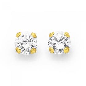 9ct-Gold-Cubic-Zirconia-Stud-Earrings on sale