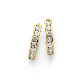 9ct-Gold-Cubic-Zirconia-Huggies on sale