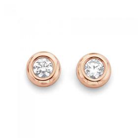 9ct-Rose-Gold-Cubic-Zirconia-Studs on sale