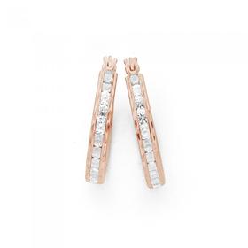 9ct-Rose-Gold-Medium-Cubic-Zirconia-Hoops-14mm on sale