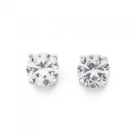 9ct+Gold%2C+Cubic+Zirconia+Stud+Earrings