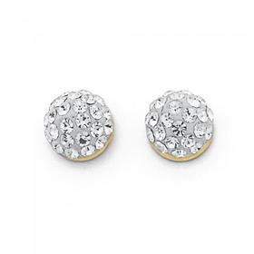 9ct-Gold-Crystal-Half-Round-Ball-Stud-Earrings on sale