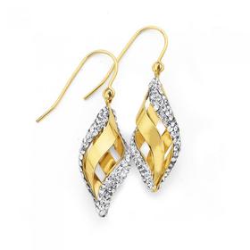 9ct-Gold-Crystal-Drop-Earrings on sale