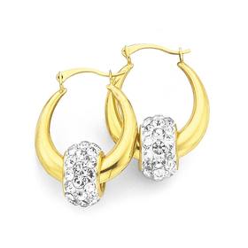 9ct-Gold-Crystal-Creole-Earrings on sale