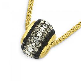 9ct-Gold-Black-White-Crystal-Charm-Pendant on sale