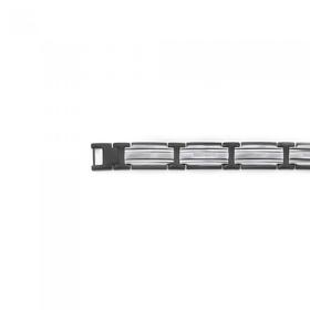 Steel-22cm-Black-Steel-Cubic-Zirconia-Centre-Bar-Bracelet on sale