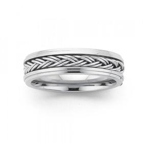 Stainless-SSteel-Multi-Ridge-Gents-Ring on sale