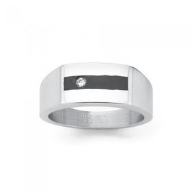 Stainless-Steel-Cubic-Zirconia-Black-Line-Ring on sale