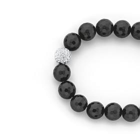 Silver-Black-Facet-Crystal-Ball-Bracelet on sale