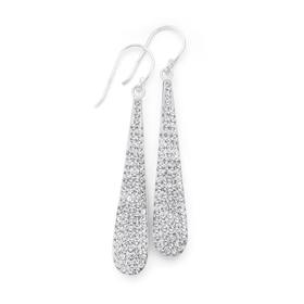 Silver-Crystal-Long-Teardrop-Earrings on sale