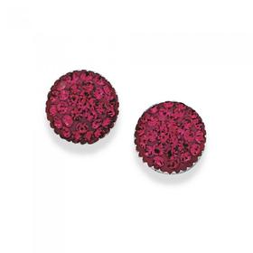 Sterling-Silver-Pink-Crystal-Dome-Studs on sale