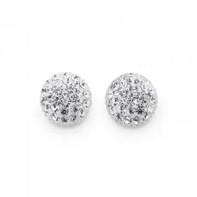 Silver-Crystal-Dome-Stud-Earrings on sale