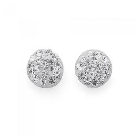 Silver-Crystal-Dome-Stud-Earrings on sale