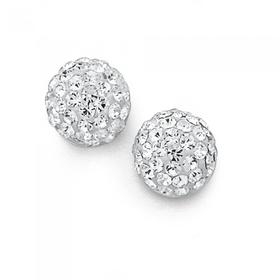 Sterling-Silver-Crystal-Ball-Stud-Earrings on sale