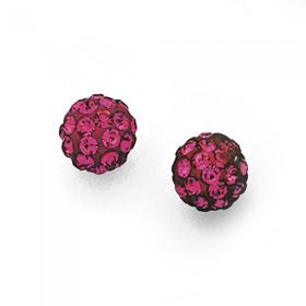 Sterling-Silver-Pink-Crystal-Ball-Studs on sale