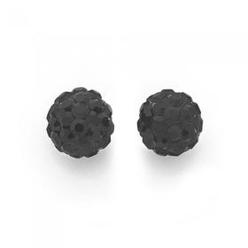 Silver-6mm-Black-Crystal-Ball-Stud-Earrings on sale