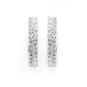 Sterling-Silver-Crystal-Half-Hoop-Earrings on sale