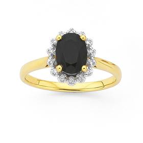 9ct-Gold-Sapphire-Diamond-Ring on sale