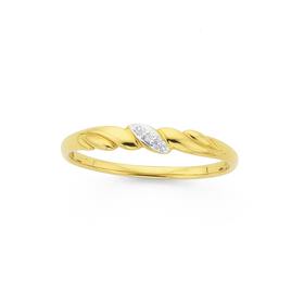 9ct-Gold-Diamond-Twist-Dress-Ring on sale