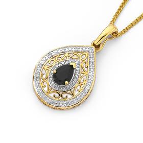 9ct-Gold-Sapphire-Diamond-Enhancer-Pendant on sale