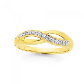 9ct-Gold-Diamond-Crossover-Ring on sale