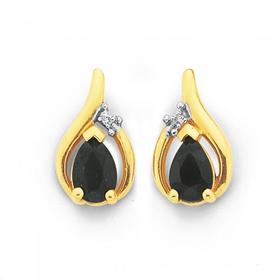 9ct-Gold-Sapphire-Diamond-Earrings on sale