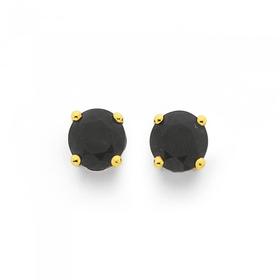 9ct-5mm-Black-Sapphire-Stud-Earrings on sale