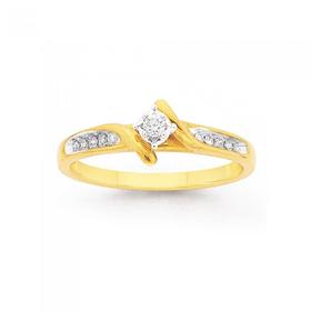 9ct-Gold-Diamond-Engagement-Ring on sale