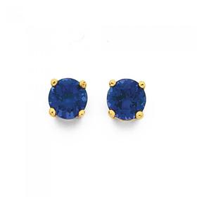9ct-Gold-Created-Sapphire-Stud-Earrings on sale