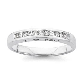 9ct+White+Gold+Diamond+Round+Brilliant+and+Princess+Cut+Band