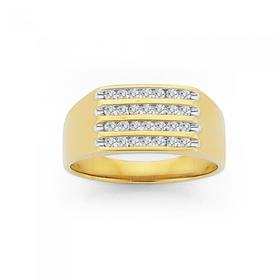 9ct-Gold-Diamond-Channel-Set-Gents-Ring on sale