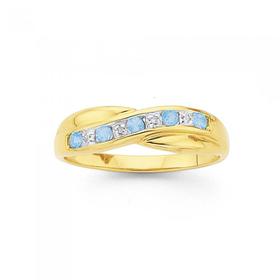 9ct-Gold-Blue-Topaz-Diamond-Crossover-Anniversary-Band on sale