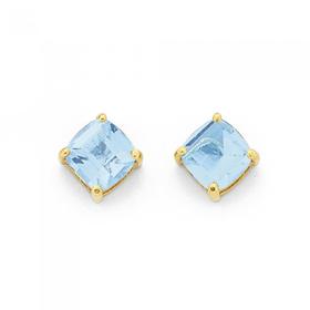 9ct+Gold%2C+Blue+Topaz+Studs