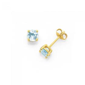 9ct-Aquamarine-Stud-Earrings on sale